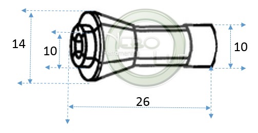 NBL820-1/4 Pinça para retíficas 1/4 Puma, Ingersoll, Stanley, Schulz, Sagyma, Gison, Expert, entre outras, medidas externas. neboluz