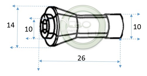 NBL820-1/4 Pina para retficas 1/4 Puma, Ingersoll, Stanley, Schulz, Sagyma, Gison, Expert, entre outras, medidas externas. neboluz