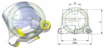 Cabeote de fresar a 90 graus Inserto redondo Rdmt10 Neboluz