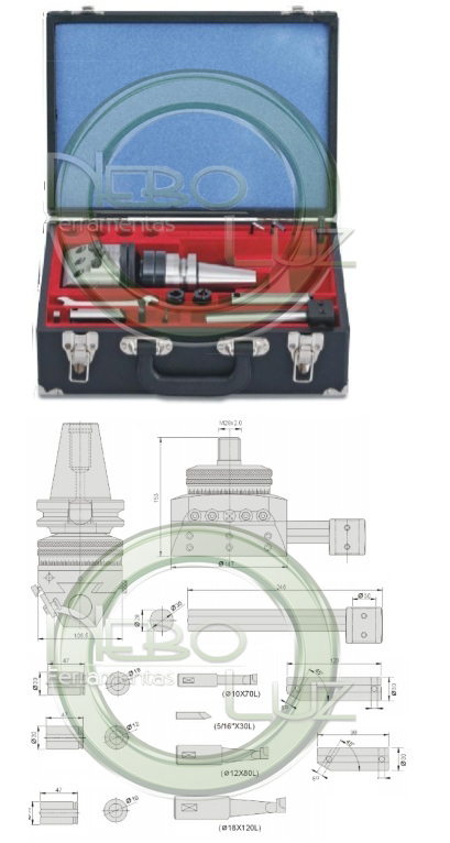 Cabeote automatico para broquear e facear neboluz  12 a 500 mm