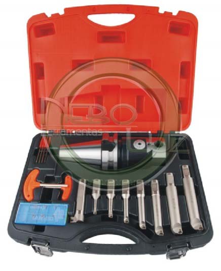 Cabeote de broquear  8 a 280 mm BT40 c/8 barras intercambiveis graduo 0,005 mm.