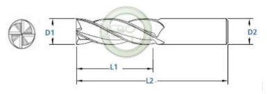 fresa de metal duro neboluz desenhos 4 cortes